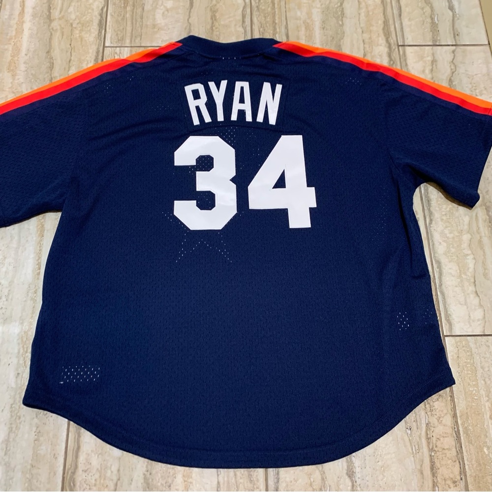Mitchell & Ness 1980 Houston Astros Nolan Ryan Pullover Blue Jersey #34 2XL NEW - Picture 5 of 14